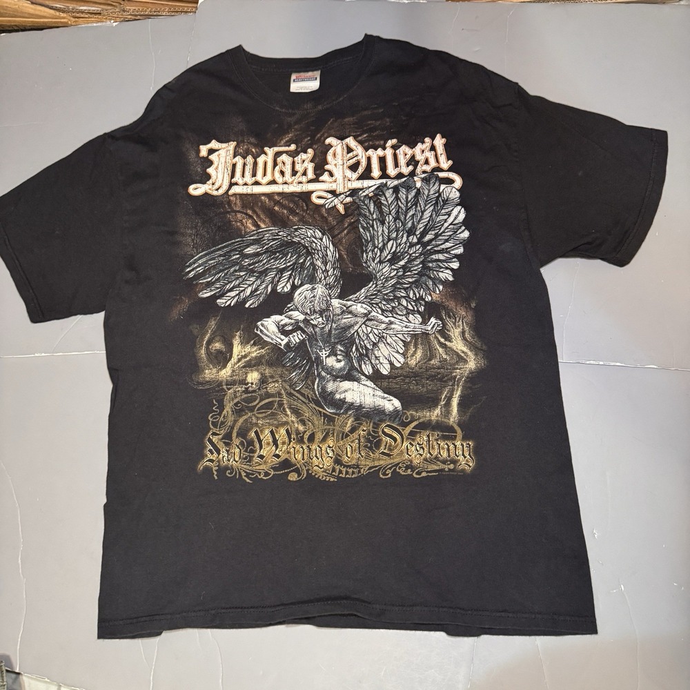 Judas Priest Sad Wings of Destiny Graphic T Shirt Size XL L Hanes Tag Metal Rock